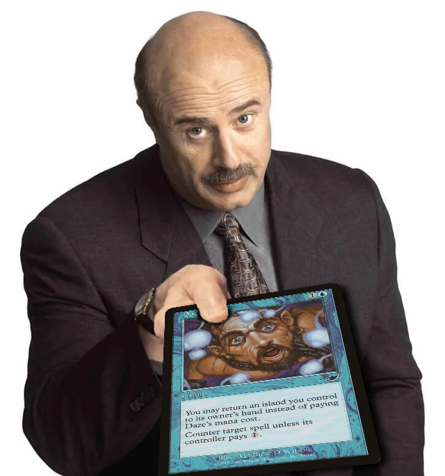 Dr. Phil holding Daze